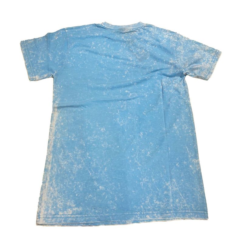 Urban Beast Mens Acid Wash Crew Neck T-Shirt UB3011 Tiffany Blue