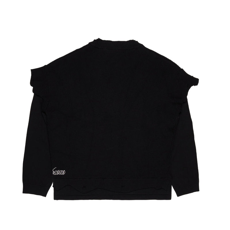 Valabasas Mens What Crew Neck Sweater VLBS-VCN2-1007 Black