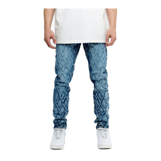 Valabasas Mens Drift Skinny Fit Jeans VLBS-VJ2-1025 Blue Washed