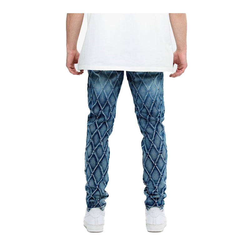 Valabasas Mens Drift Skinny Fit Jeans VLBS-VJ2-1025 Blue Washed