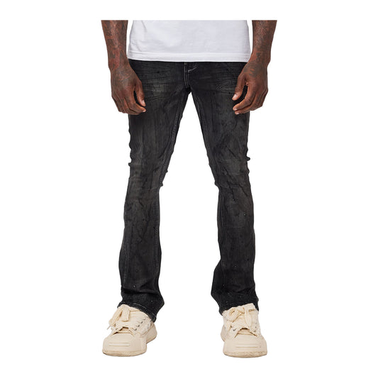 Valabasas Mens Astonish Stacked Jeans VLBS-VJ3-1031-BLKGY Black/Grey