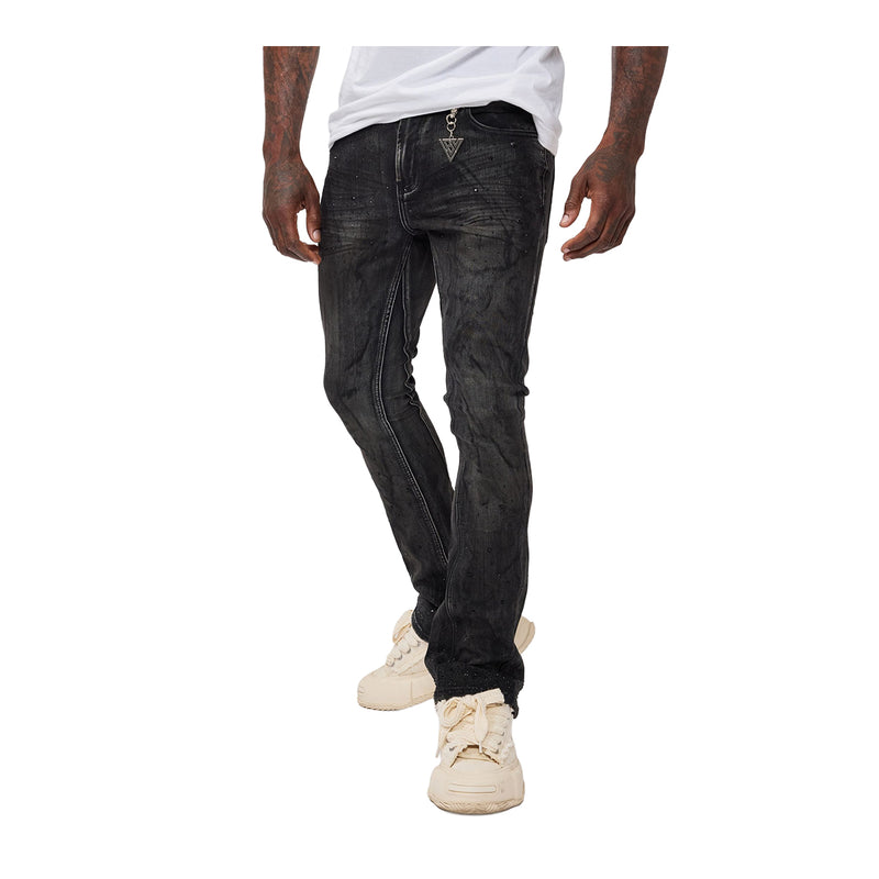 Valabasas Mens Astonish Stacked Jeans VLBS-VJ3-1031-BLKGY Black