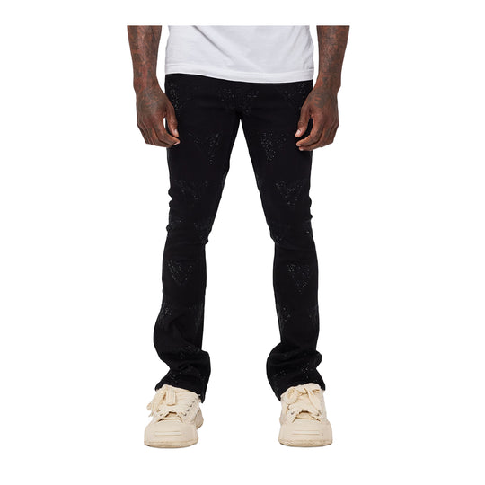 Valabasas Mens Show Stacked Jeans VLBS-VJ3-1032-JTBLK Jet Black