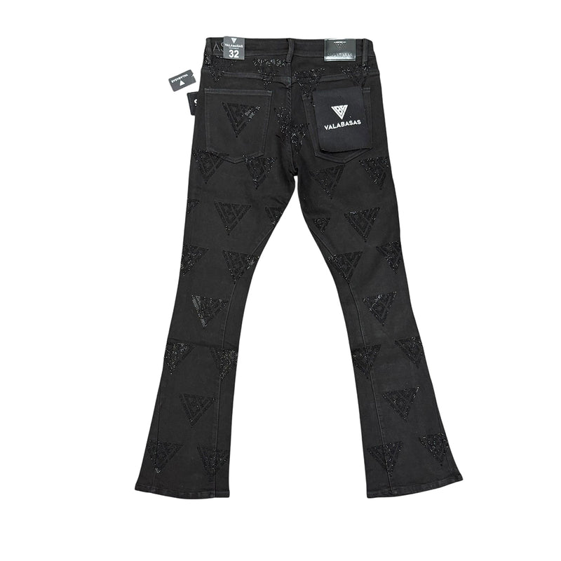 Valabasas Mens Show Stacked Jeans VLBS-VJ3-1032-JTBLK Jet Black
