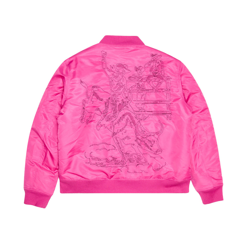 Valabasas Mens First Class Bomber Jacket VLBS-VJK6-1001 Fuschia