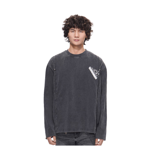 Valabasas Mens Piece Long Sleeve Shirt VLBS-VSL1-1012-SFBLK Sunfaded Black