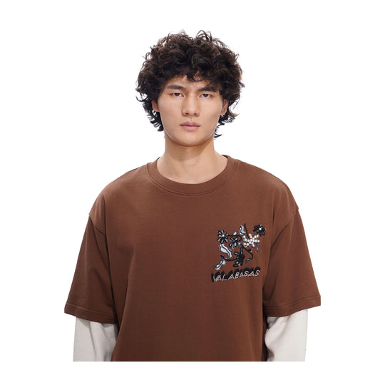 Valabasas Mens Inheritance Long Sleeve Shirt VLBS-VSL1-1017-BRN Brown