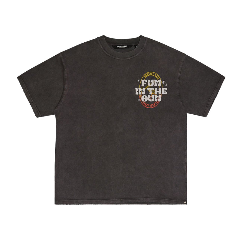 Valabasas Mens Shine On Crew Neck T-Shirt VLBS-VT1-1024 Grey
