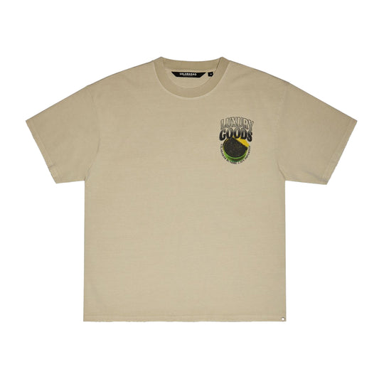 Valabasas Mens Lux Cafe Crew Neck T-Shirt VLBS-VT1-1026 Cream