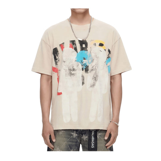 Valabasas Mens Angel Crew Neck T-Shirt VLBS-VT1-26001 Cream