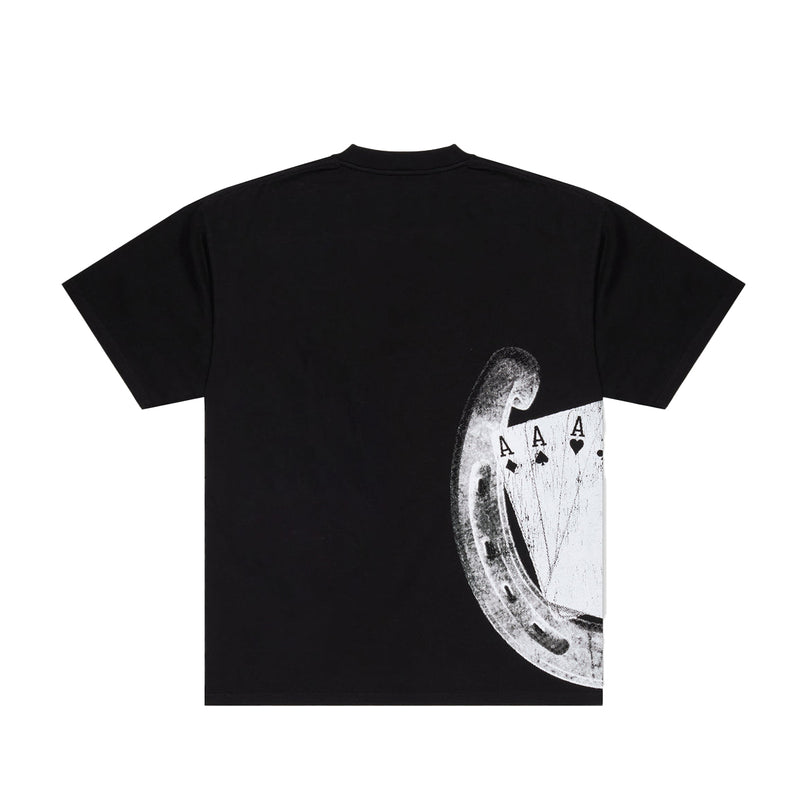 Valabasas Mens Lucky Crew Neck T-Shirt VLBS-VT4-1010 Jet Black