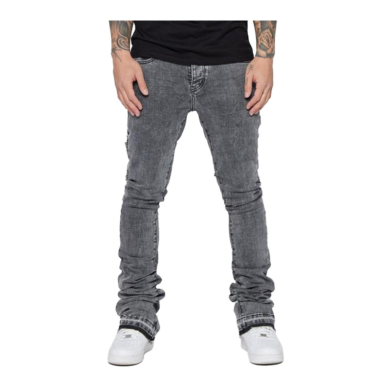Valabasas Mens Mr. Extendo Super Stacked Skinny Fit Jeans VLBS2321 Lt. Grey Washed