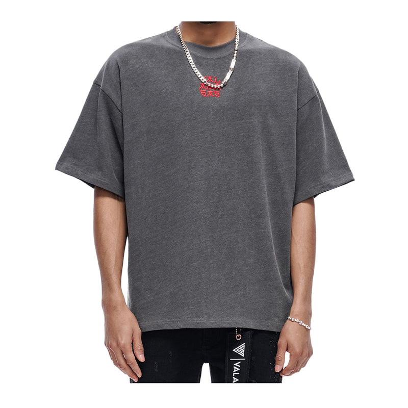 Valabasas Mens Kaen Crew Neck T-Shirt VLVS-VT1-1091 Dk Grey