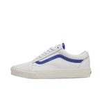 Vans Unisex Old Skool Skateboarding Shoes VN0007NTZ5D Leather White/Blue