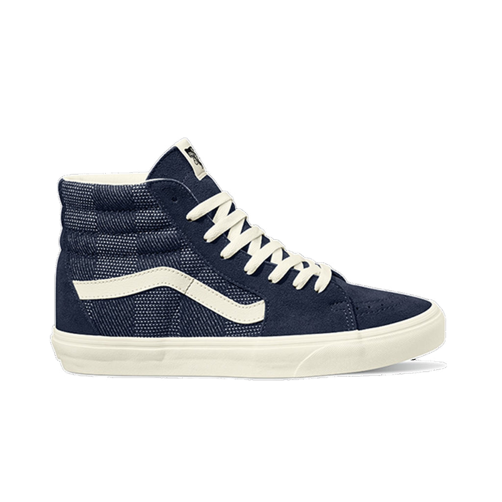 ◆VANS◆ Skate High Reconstruct Stressed Check Navy Vans Sk8-hi Reconstruct Stressed Check Sneakers Navy in Blue