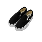 Vans Womens Classic Slip-On Stackform Low Top Sneakers VN0A7Q5RBMX1 Canvas Black/True White