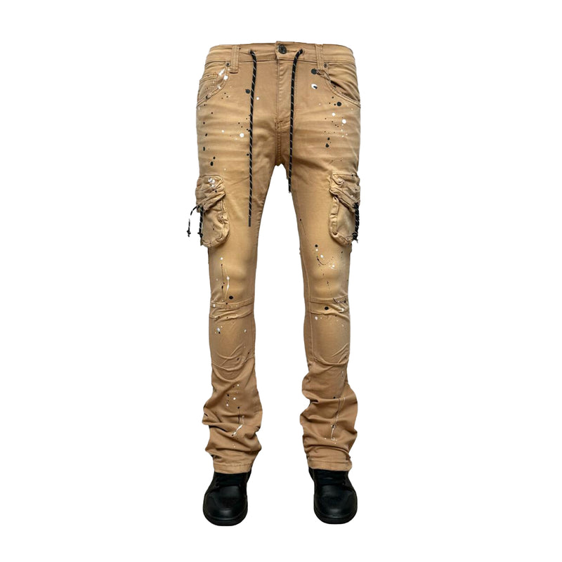 Vicious Mens Twill Cargo Pants VC226 Dark Khaki