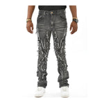 Vicious Mens Cut Out Jeans VC406 Vintage Black