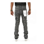 Vicious Mens Cut Out Jeans VC406 Vintage Black
