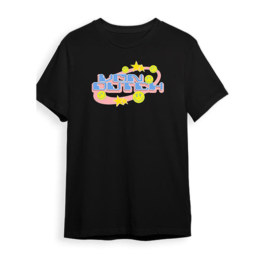 Von Dutch Unisex Pink Star Crew Neck T-Shirt Black