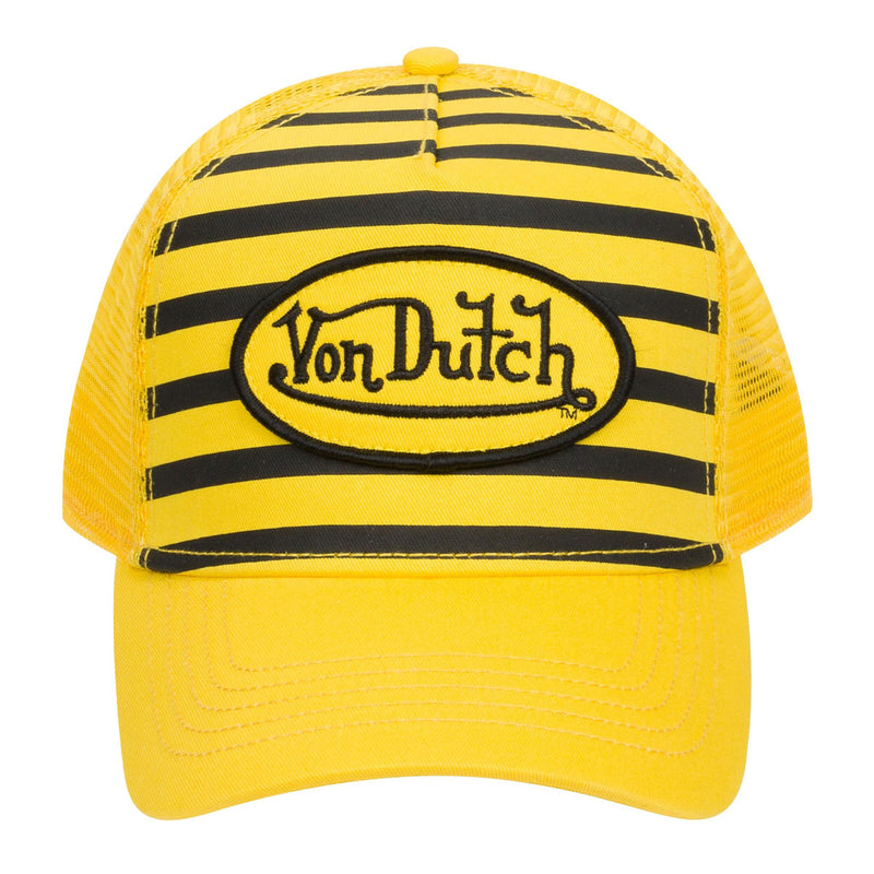 Von Dutch Unisex Logo Tracker Snapback Hat VDHT6203 Bumble Bee Stripe