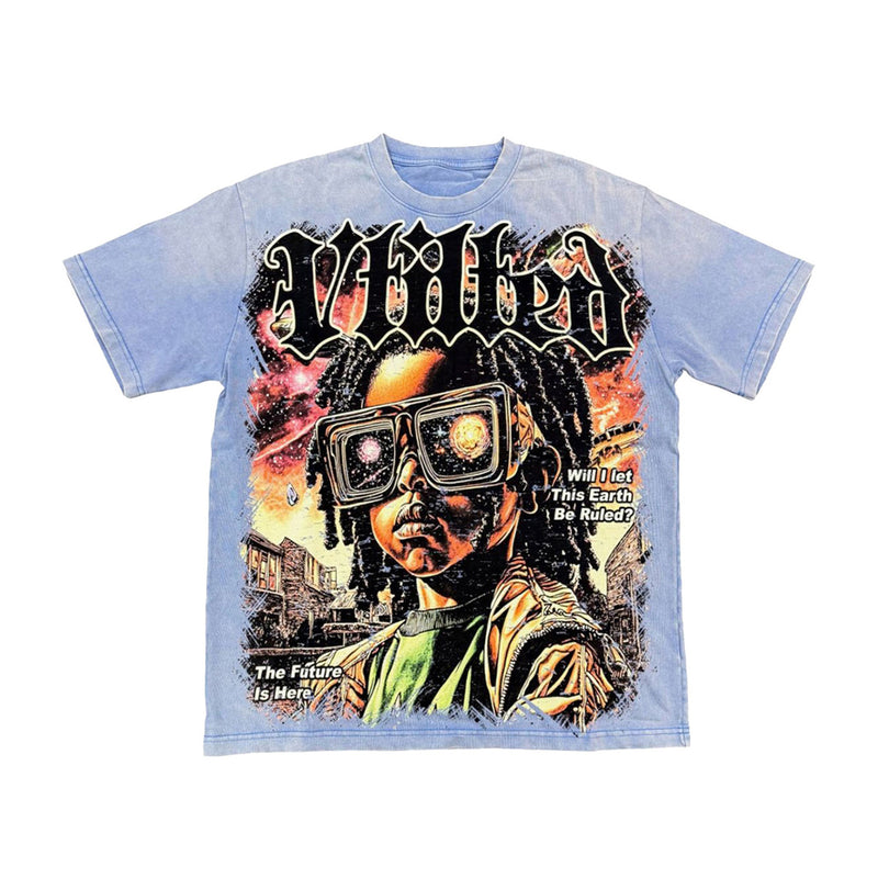 Vtilted Mens Meta Crew Neck T-Shirt VB-22 Blue Jean