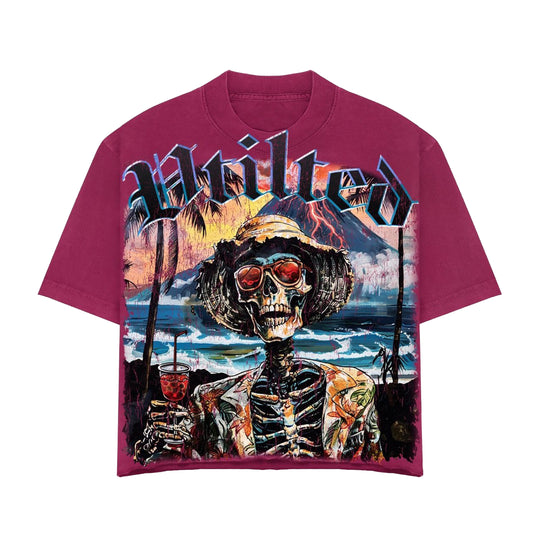 Vtilted Mens Paradise Crew Neck T-Shirt VTS-22 Berry