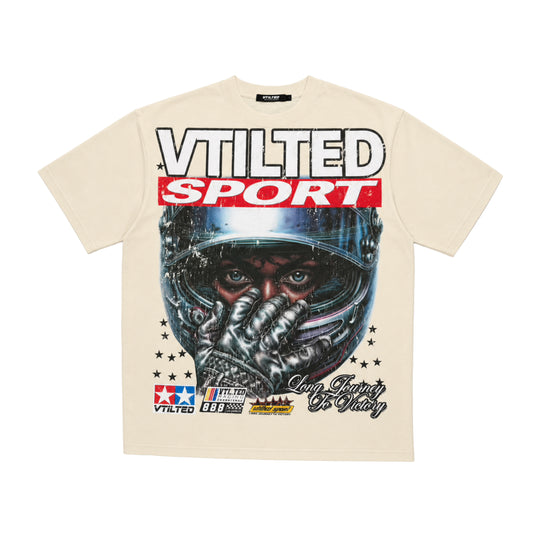 Vtilted Mens Fivestar Crew Neck T-Shirt VTS-43 White Wash