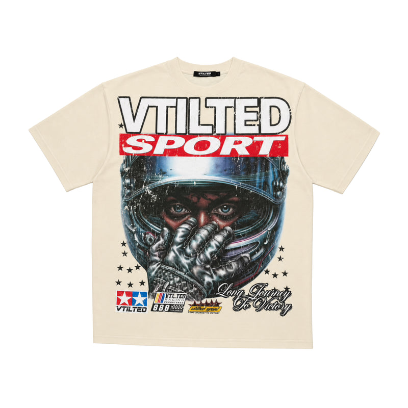 Vtilted Mens Fivestar Crew Neck T-Shirt VTS-43 White Wash