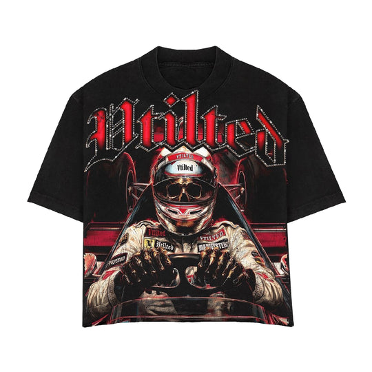 Vtilted Mens Track Crew Neck T-Shirt VTS-46 Jet Black