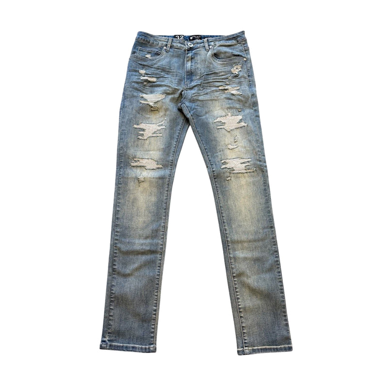 Waimea Mens Denim Skinny Fit Jeans M8770DA-BW Blue Wash