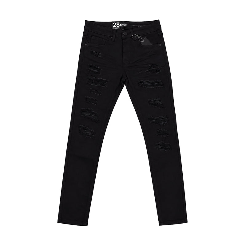 Waimea Mens Skinny Fit Jeans M8856TA-JB Jet Black