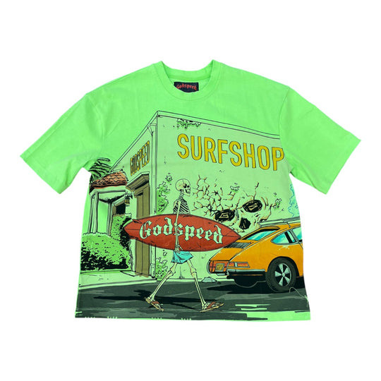 Godspeed Mens Surf Shop Crew Neck T-Shirt Lime
