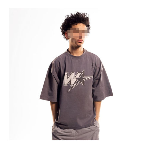 Wrathboy Mens Shooting Target Crew Neck T-Shirt WB05-111 Grey