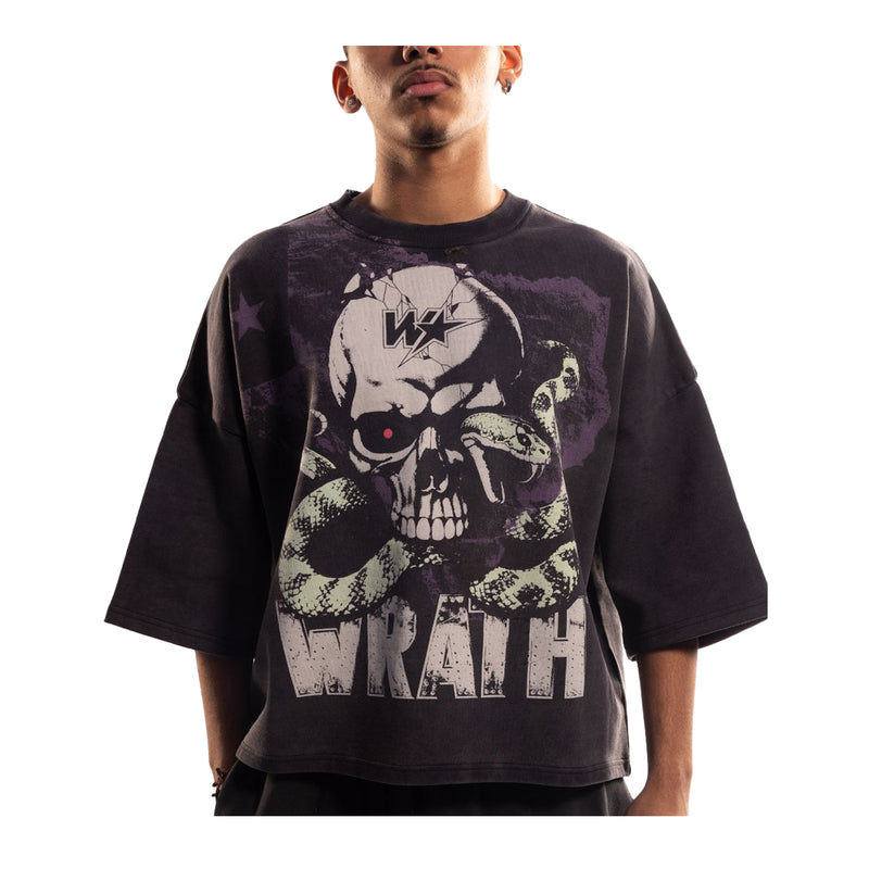 Wrathboy Mens Sin Now Cry Later Crew Neck T-Shirt WB05-115 Black