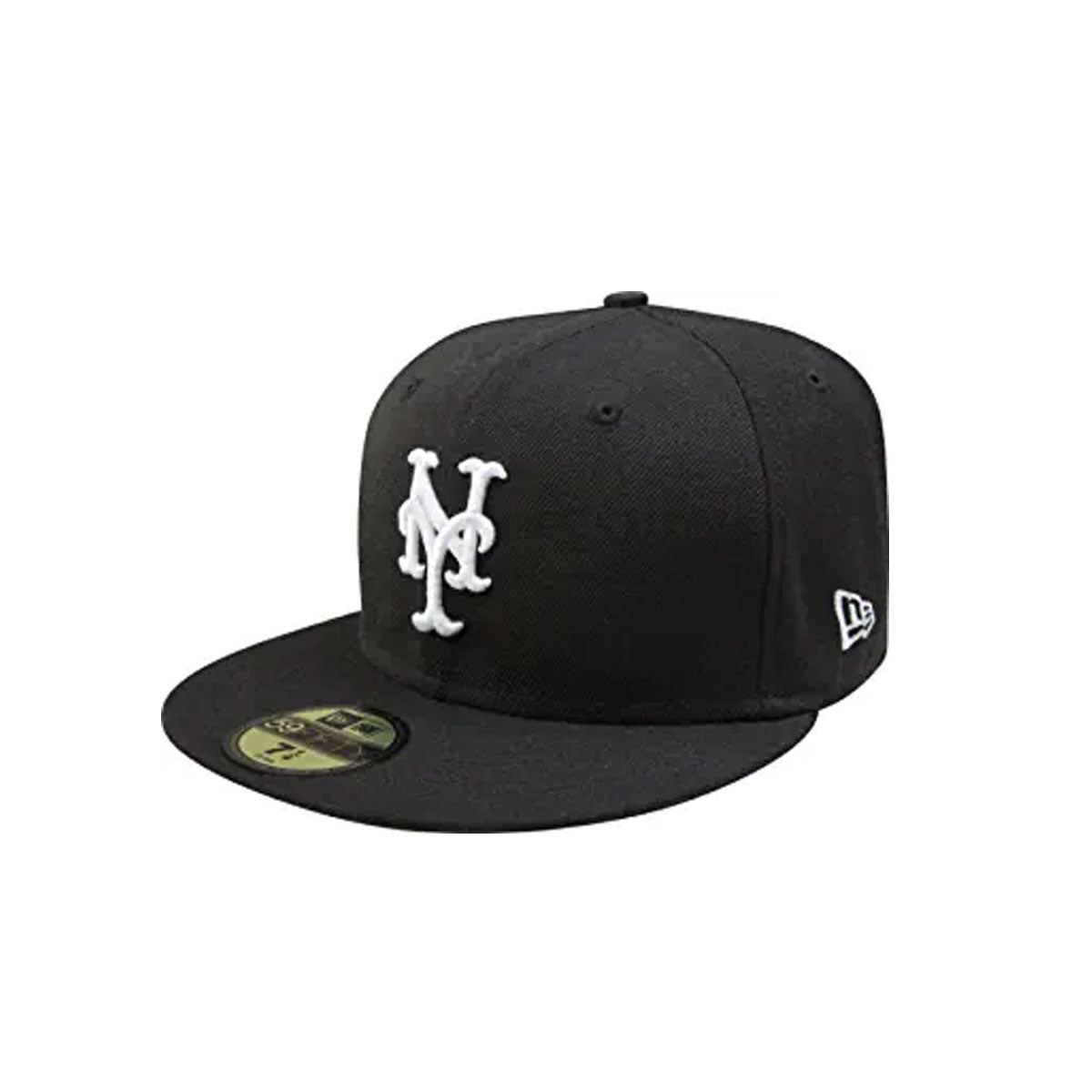 Mlb New York Mets Black With White 59Fifty Fitted Cap (Black, 7 1