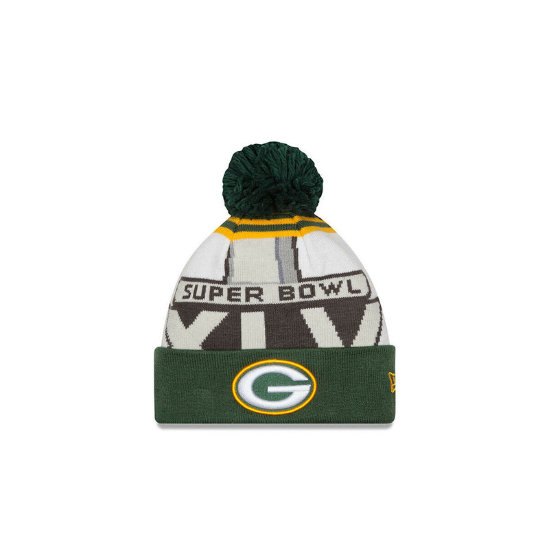 New Era Mens Green Bay Packers Nfl Super Bowl Xlv Logo Cuffed Knit Hat