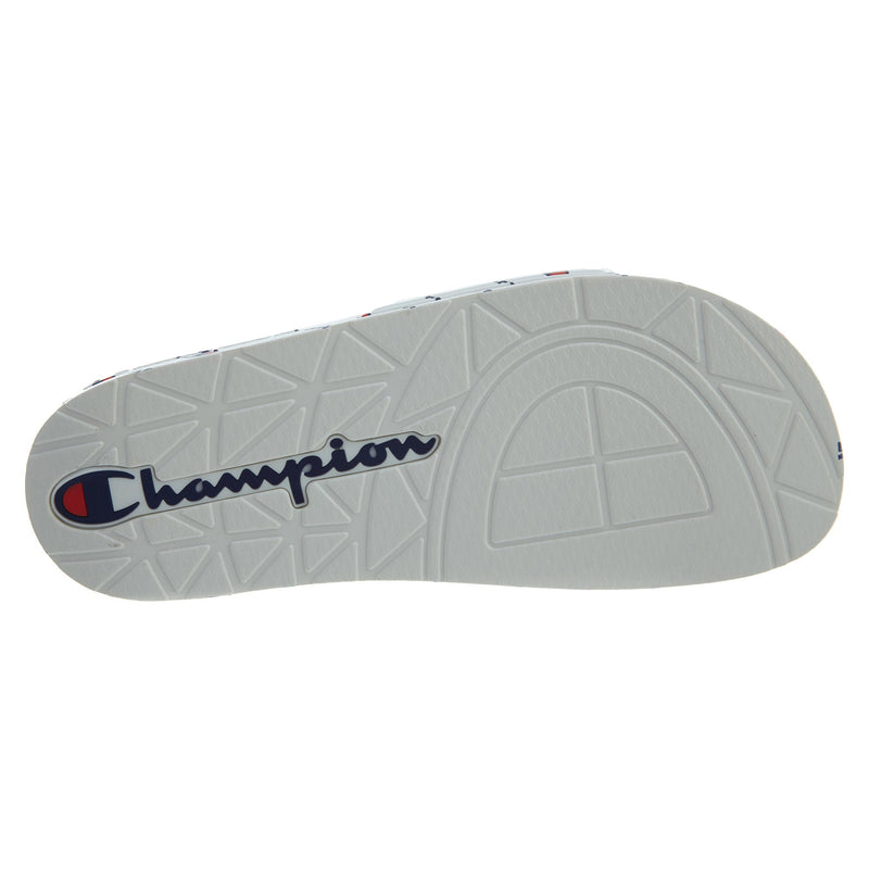 Champion Unisex Repeat Slides Sandals Flip Flops CM100080Y White/White Y4-W6