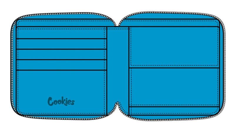 Cookies Unisex Luxe Matte Satin Nylon Zipper Wallet 1550A4877 Cookies Blue