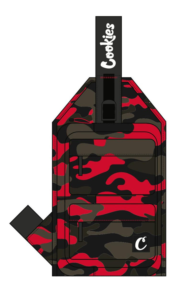 Cookies Unisex Smell Proof "Rack Pack" Over The Shoulder Sling Bag 1550A4882 Red Camo