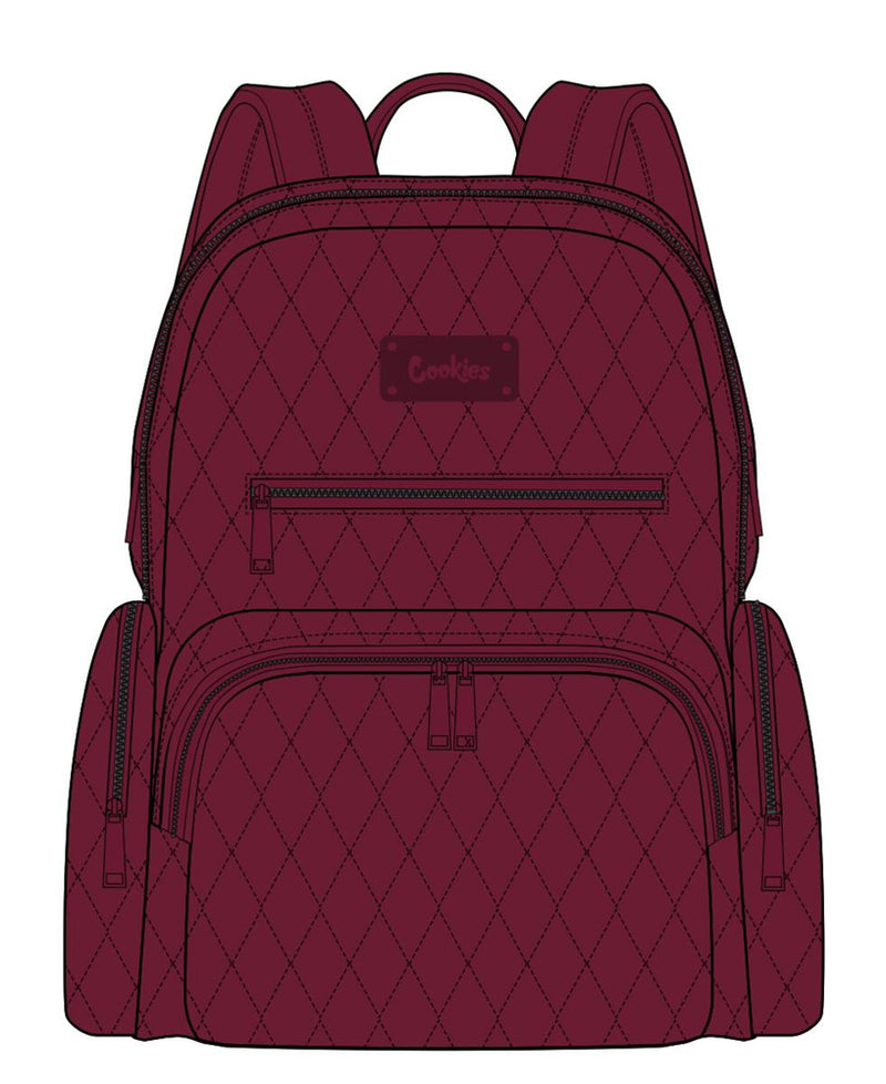 Cookies Unisex V4 Smell Proof Quilted Nylon Tonal Bag 1550A4896 Burgundy