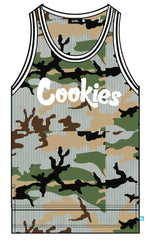 Cookies Mens Vintage Camo Seersucker Print Poly Mesh Basketball Tank Top T-Shirt 1550K4804 Blue Stripe