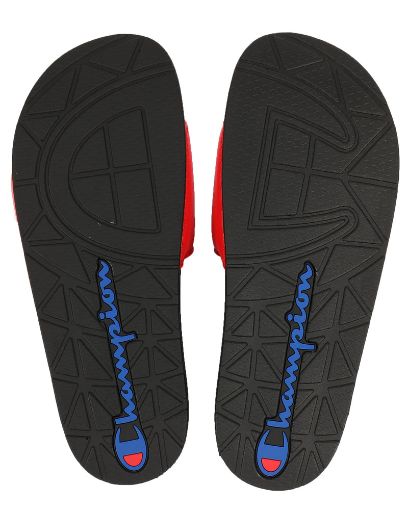 Champion Unisex Chenille Slides Sandals Flip Flops CM100138M Red/Black