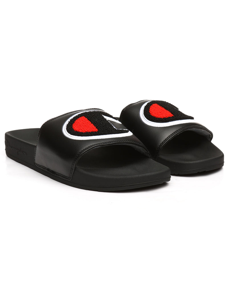 Champion Unisex Chenille Slides Sandals Flip Flops Cm100135M Black M8-W10