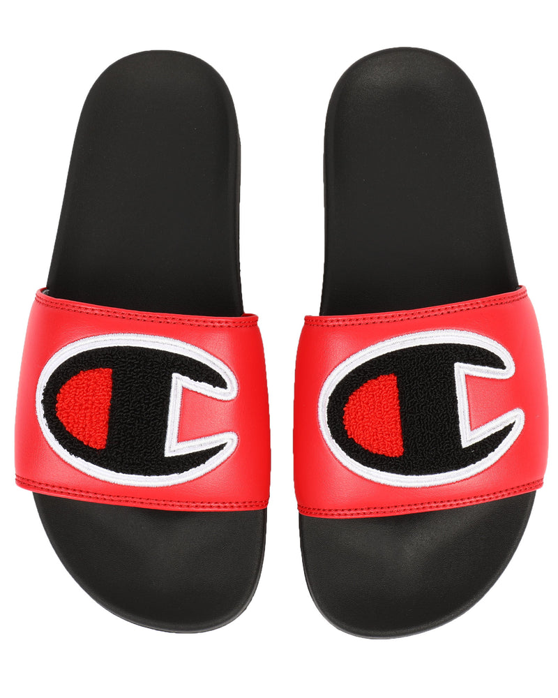 Champion Unisex Chenille Slides Sandals Flip Flops Cm100138M Red/Black M10-W12