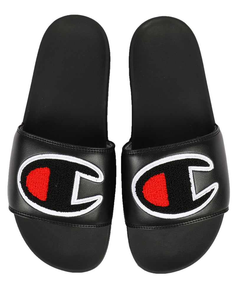 Champion Unisex Chenille Slides Sandals Flip Flops Cm100135M Black M7-W9