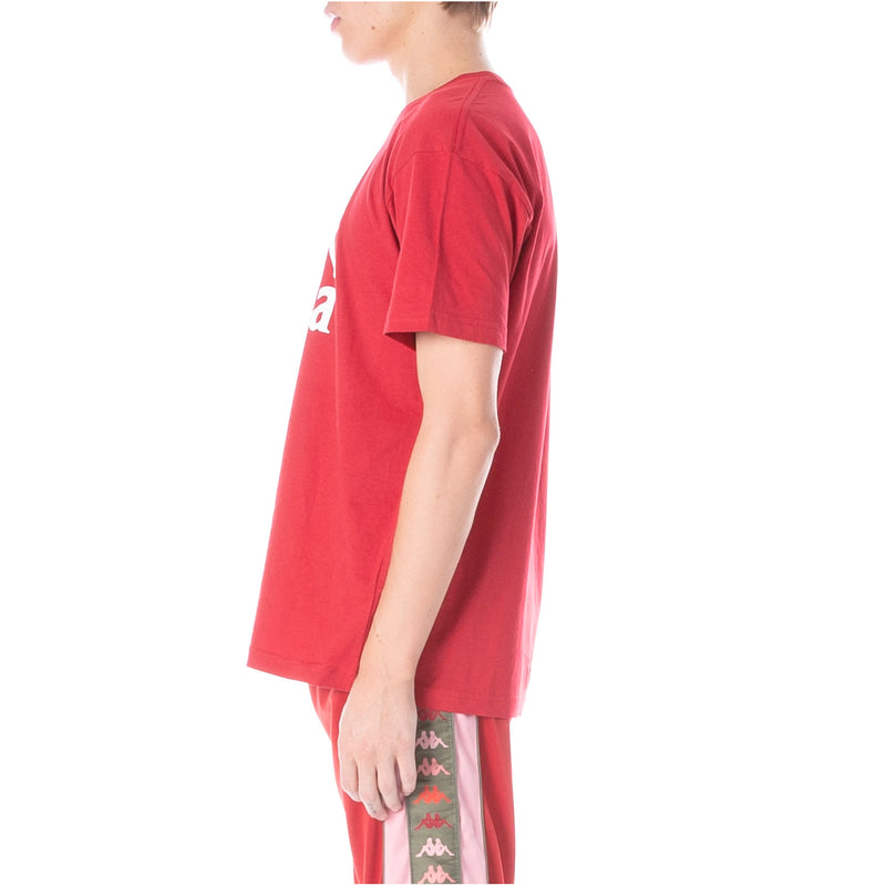 Kappa Mens Authentic Estessi Crew Neck T-Shirts 304Kpt0-250 Red/White