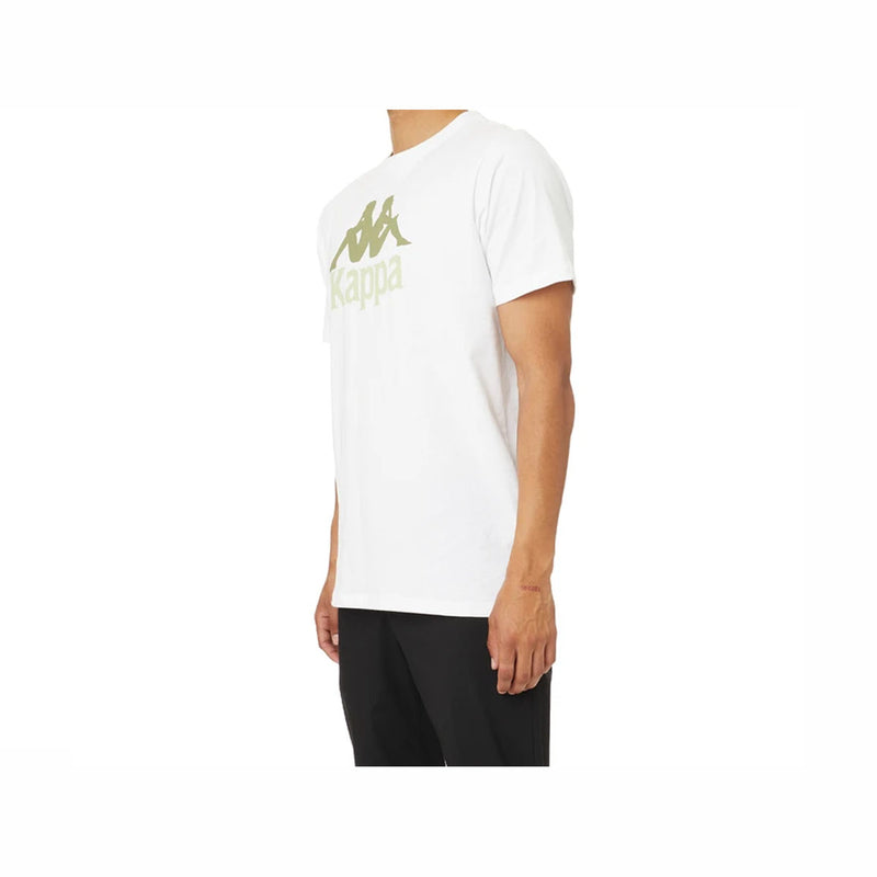 Kappa Mens Authentic Estessi T-Shirts 304Kpt0-A3R White-Green-Olive