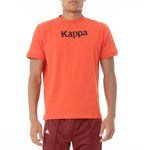 Kappa Mens 222 Banda Daffon T-Shirts 31119PW-BY2 Orange Flame-White