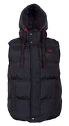 J. Whistler Rocky Mens Bubble Insulated Vest Hood Puffer Jacket Black 5XL